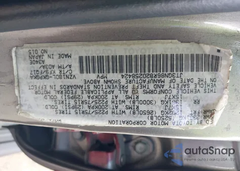 2002 Toyota 4Runner Sr5 V6 z USA, uszkodzony, nr VIN JT3GN86R820258424